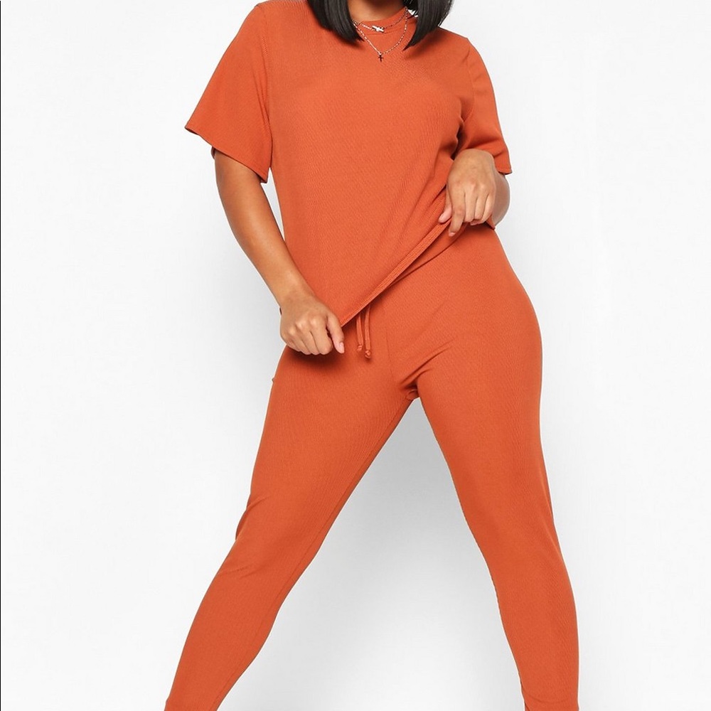 Boohoo 2 pc Ribbed Set